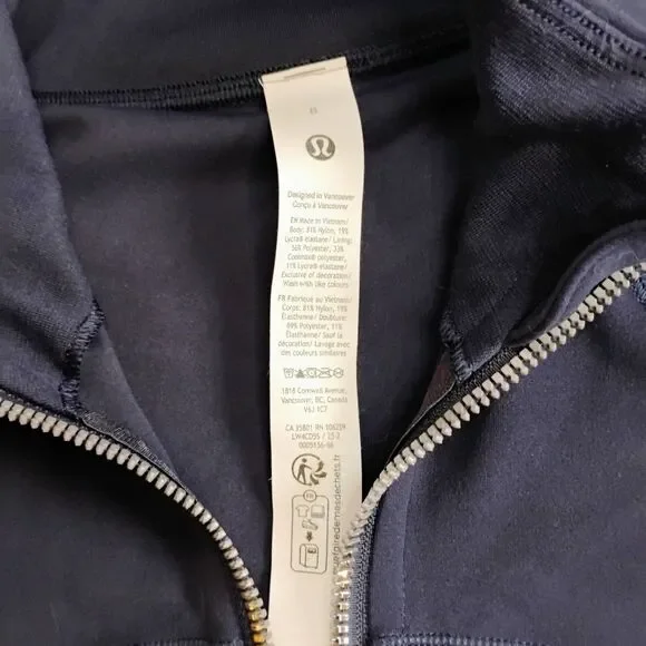 Lululemon Define Jacket Size 8 Navy Blue Full Zip Luon Yoga Running Activewear - Picture 4 of 16